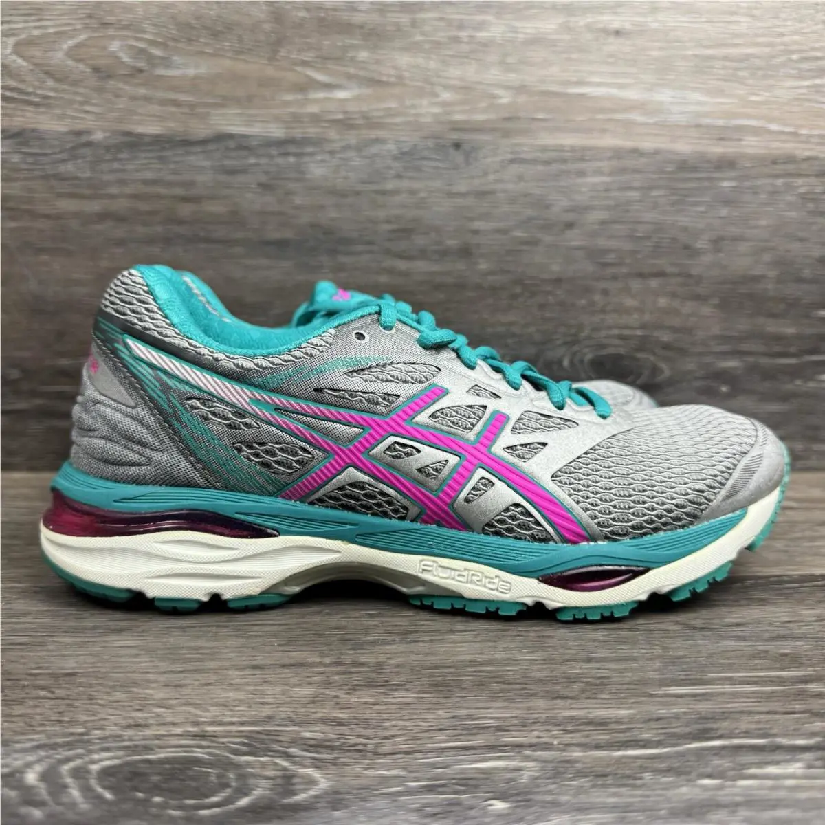 Asics Gel Cumulus 18 Shoes Women Size 6 Silver Pink Running Sneakers Lace up