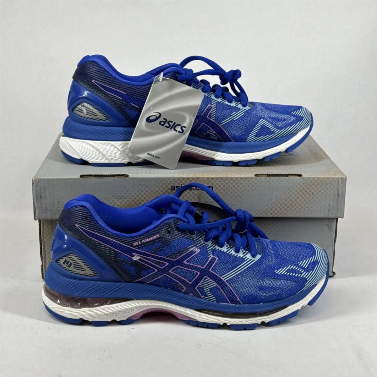 Asics Gel-nimbus 19 Women`s Size 6 Blue Purple Textile Lace Up Trainers T750N