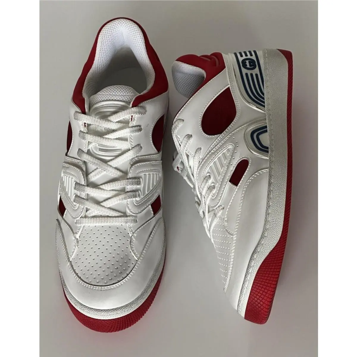 Gucci Men`s Low-top White/red Leather Sneakers 11 US Gucci 10.5G 697882 IT