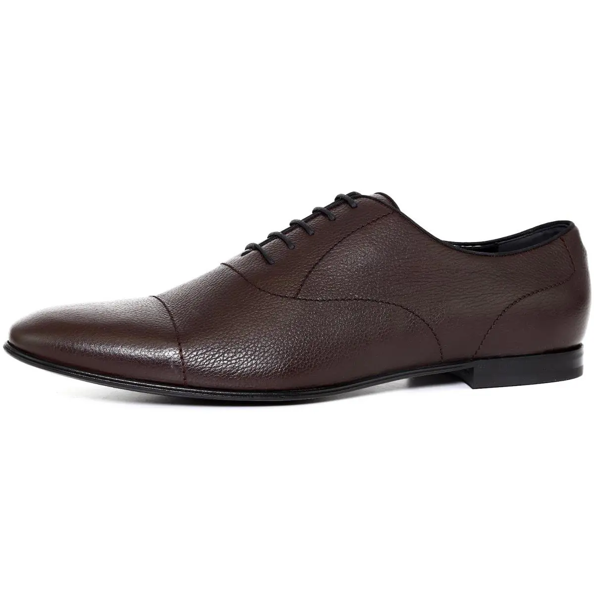 Gucci Z3109 Praga Script Logo 258804 Brown Leather Oxford Dress Shoes Sz 13.5 - Brown