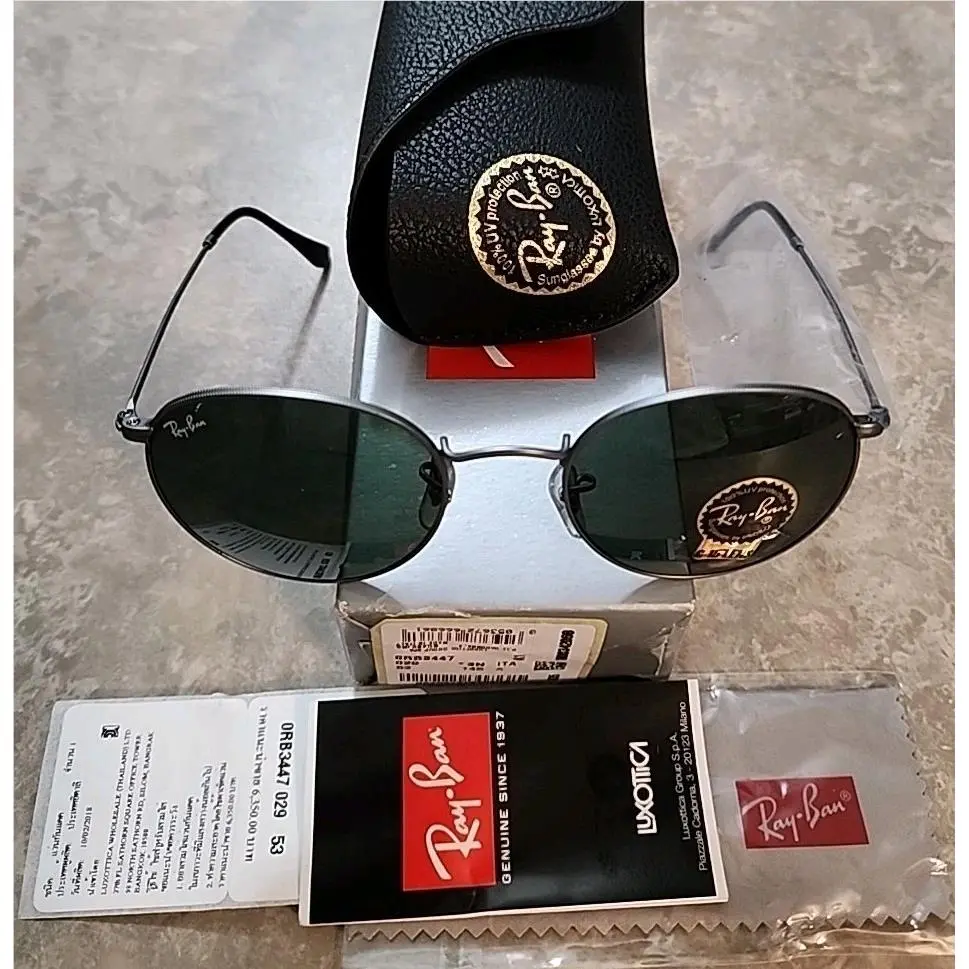 Ray Ban RB3447 029 Gunmetal Round 53 mm Men`s Sunglasses