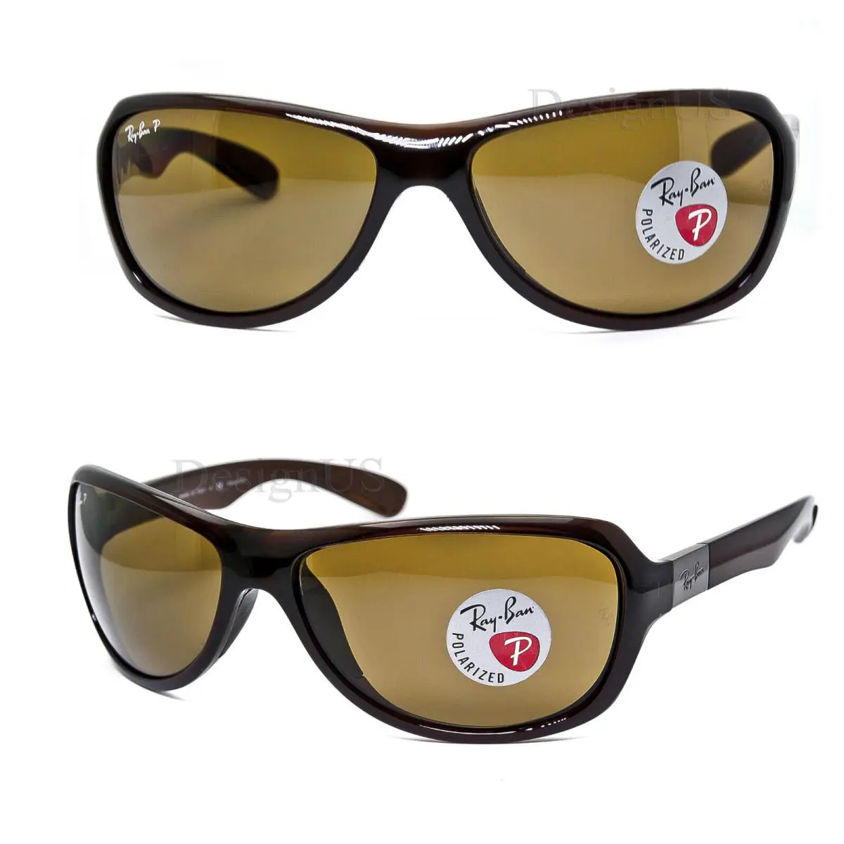 Ray Ban RB 4189 714/83 Brown Polarized Size 64/16 Made in Italy Sunglasses