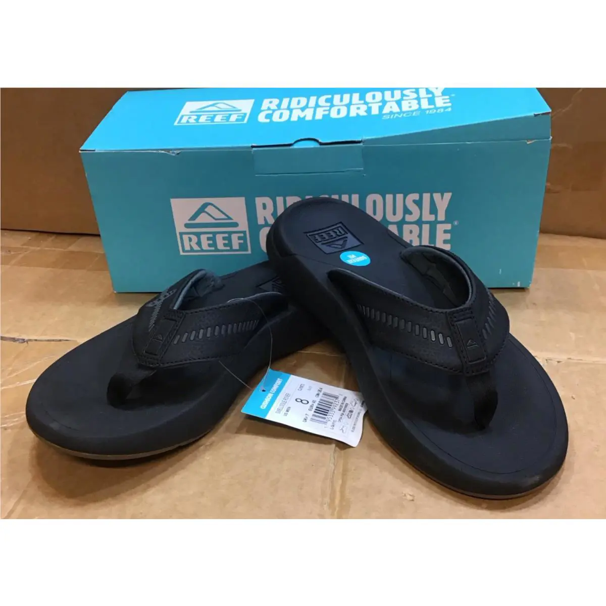 Reef Swellsole Rover Black Flip Flop Sandals Mens CJ1673 R3