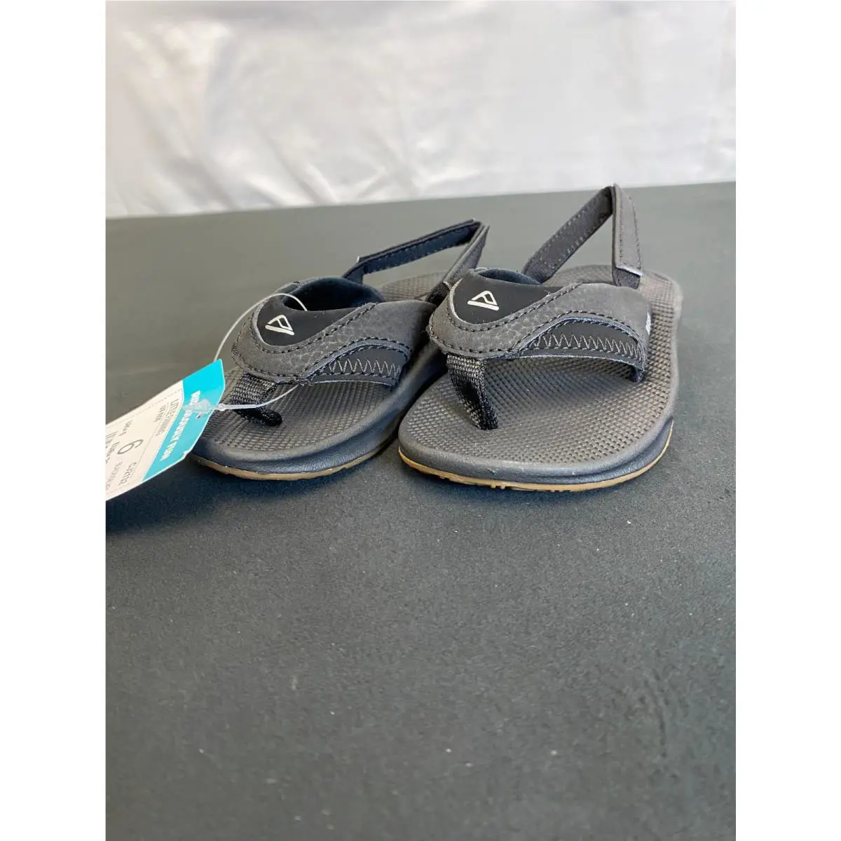 Reef Little Fanning CJ2132 Unisex Kids Black Slip On Flip Flops Sandals Size 6