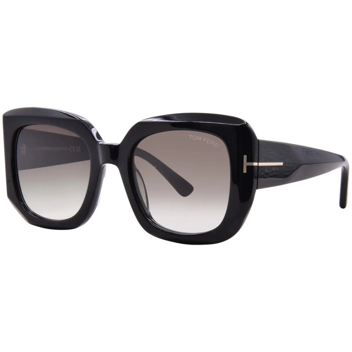 FT1220 01B Sunglasses Women`s Black/smoke Gradient Square Shape 52mm by Tom Ford