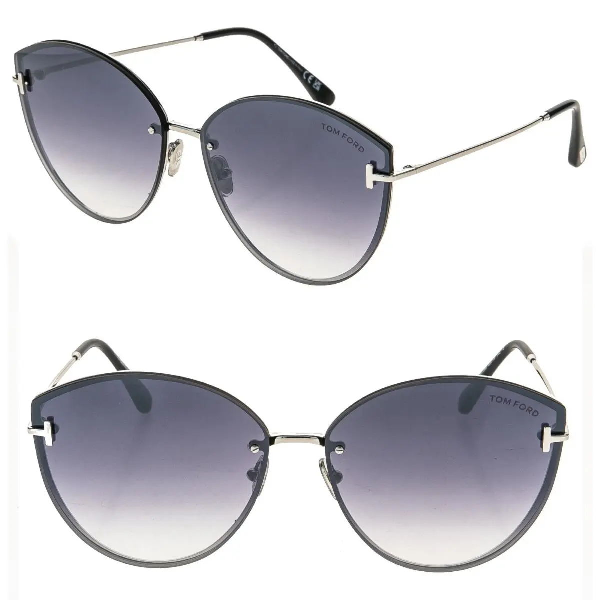 Evangeline TF1106 16C Silver Blue Metal Sunglass 1106 FT1106 by Tom Ford