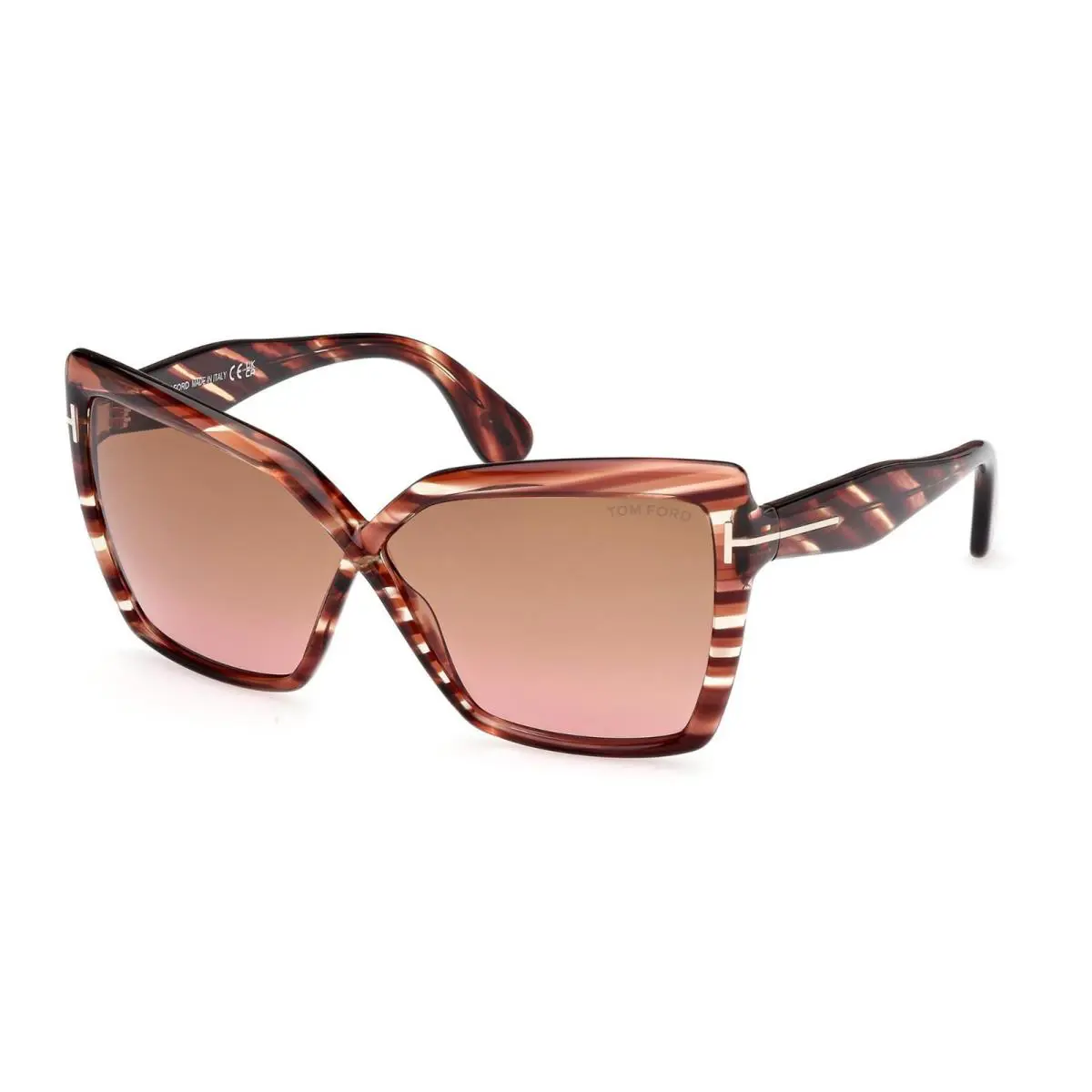 Tom Ford Fiore FT1195 Red Havana/brown Gradient 54F Sunglasses