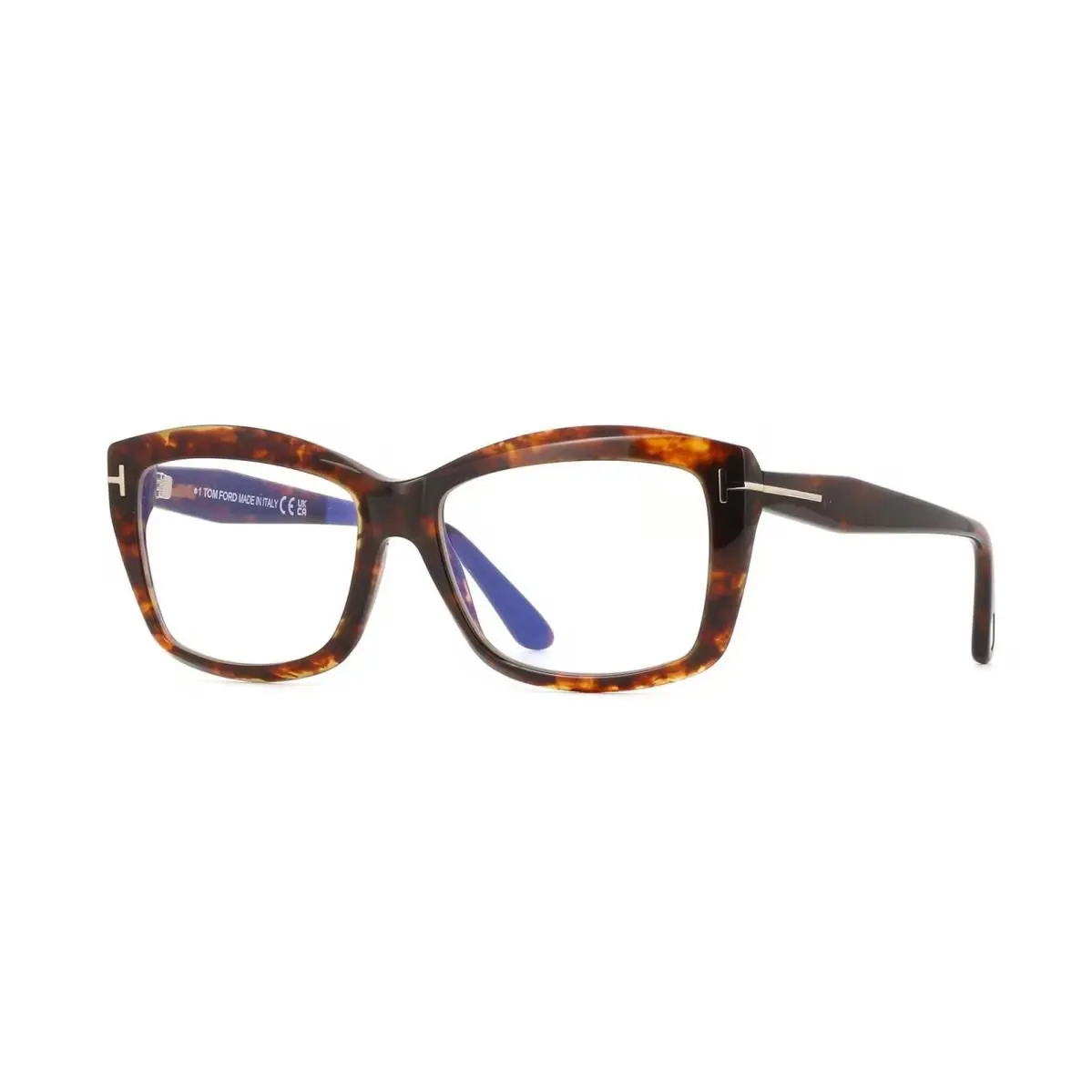 Tom Ford FT6065-B Blue Block Shiny Blonde Havana 055 Eyeglasses