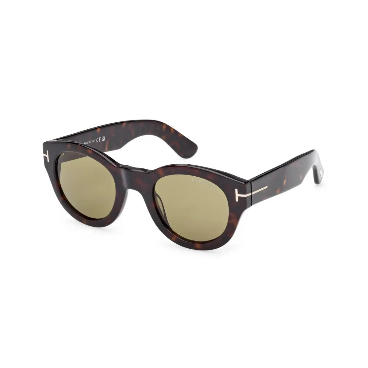 Tom Ford Lucinda FT1212 Shiny Dark Havana/brown Green 52N Sunglasses