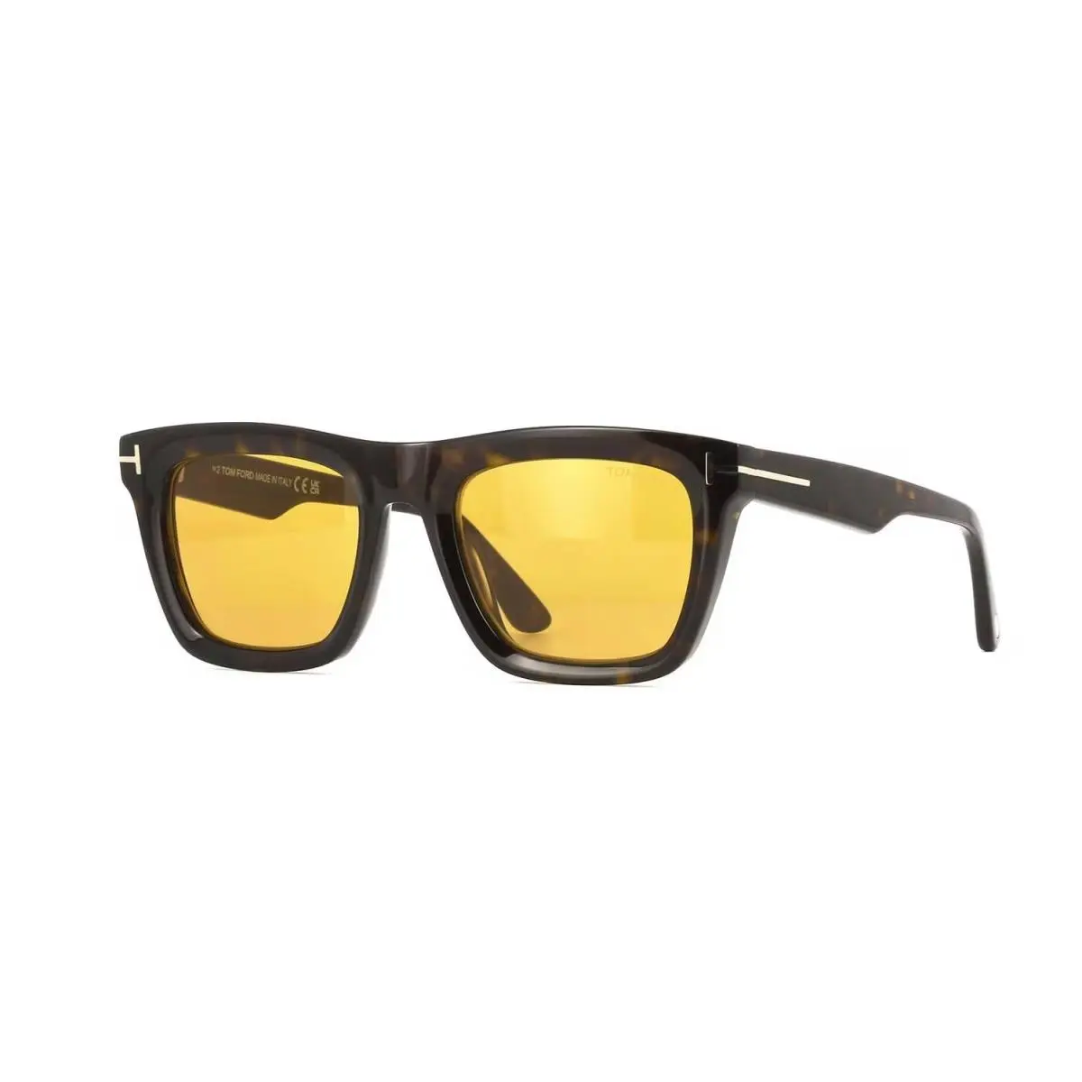 Tom Ford Lelio FT1207 Shiny Dark Havana/brown 52E Sunglasses - Frame: Shiny Dark Havana, Lens: Brown