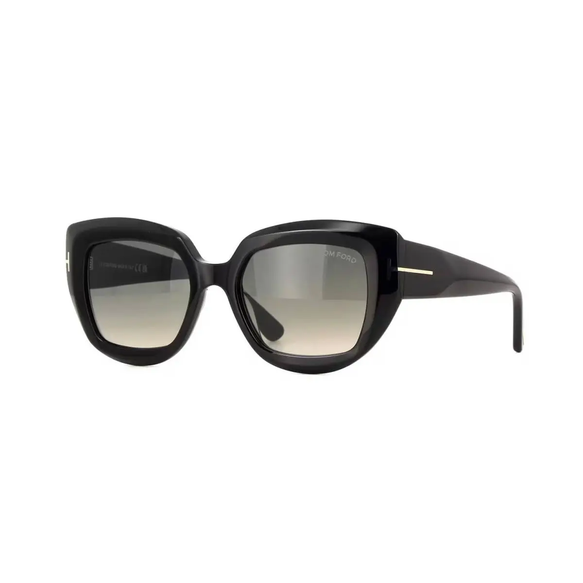Tom Ford Saltzman FT1192 Shiny Black/grey Shaded 01B Sunglasses - Frame: Shiny Black, Lens: Grey Shaded