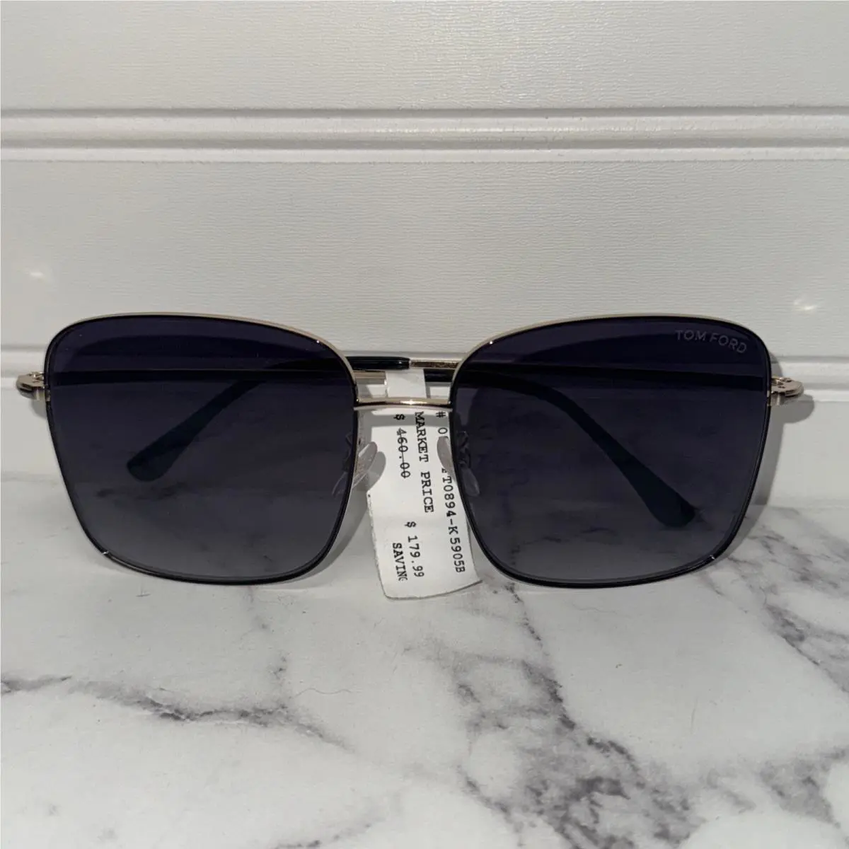 Tom Ford Sunglasses Gradient Gray Lens Unisex Gold FT0894-K-05B-59
