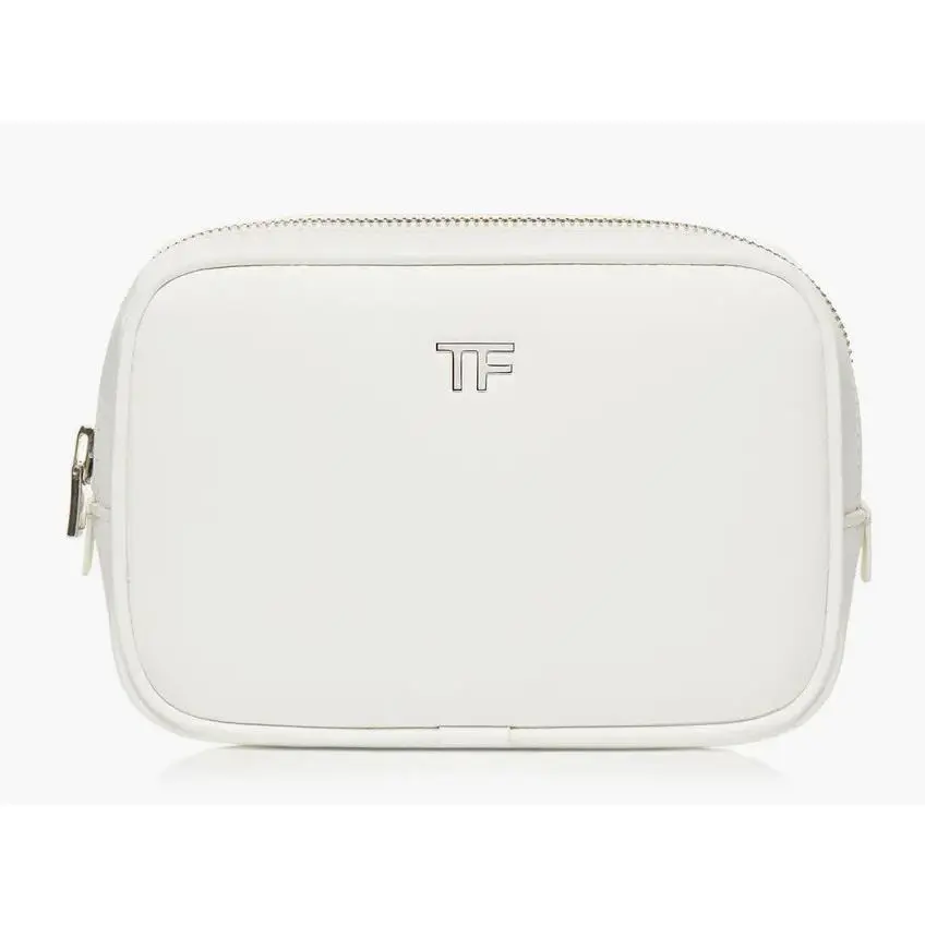 Tom Ford Soleil Cosmetics Bag - White Leather w/ Gift Box and Duster Bag ++bonus