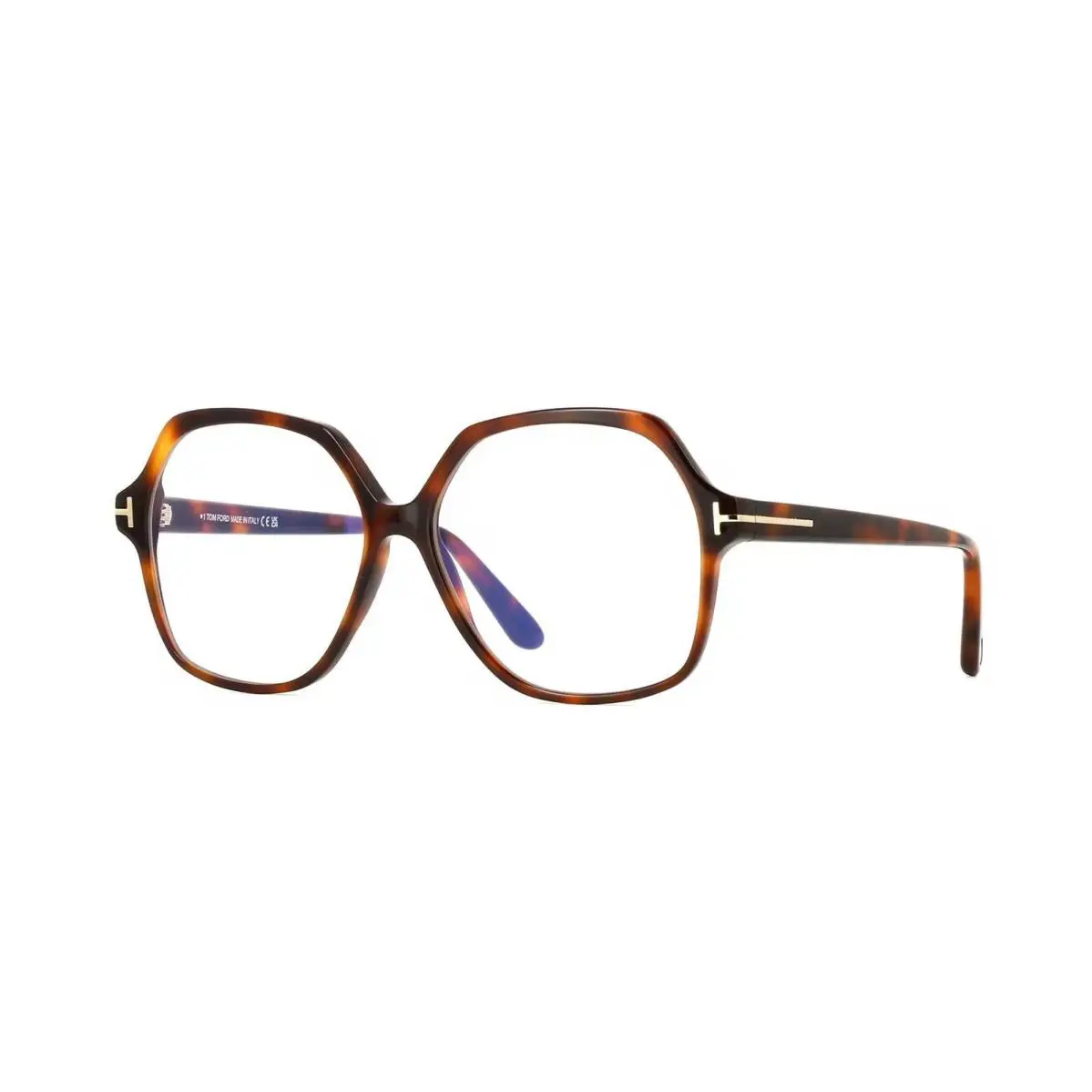 Tom Ford FT6062-B Blue Block Shiny Blonde Havana 053 Eyeglasses - Frame: Shiny Blonde Havana