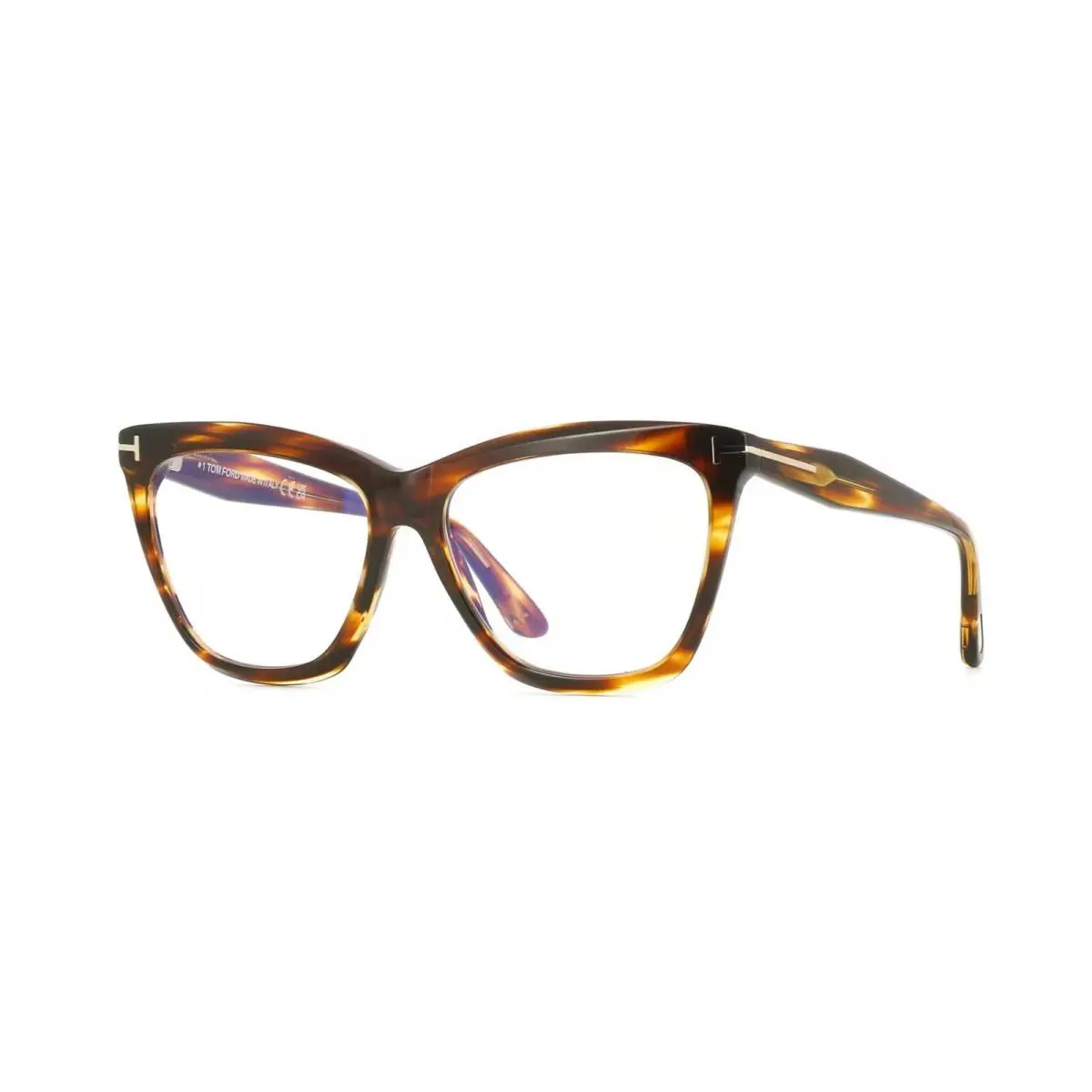 Tom Ford FT6064-B Blue Block Shiny Blonde Havana 055 Eyeglasses