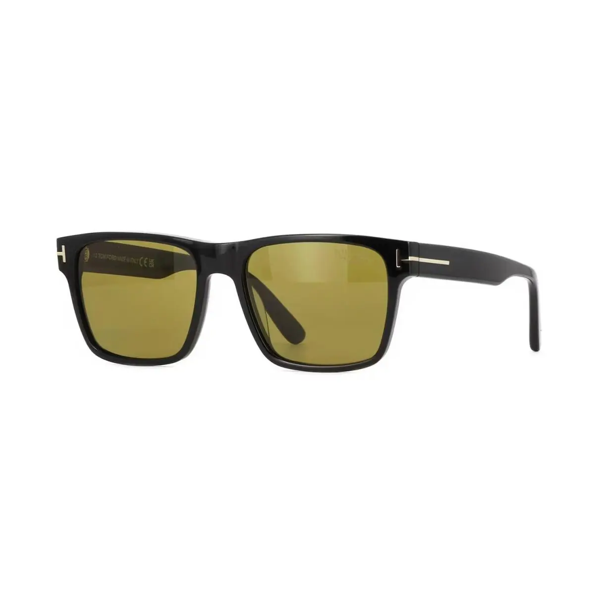 Tom Ford Calder FT1205 Shiny Black/brown Polarized 01H Sunglasses - Frame: Shiny Black, Lens: Brown Polarized