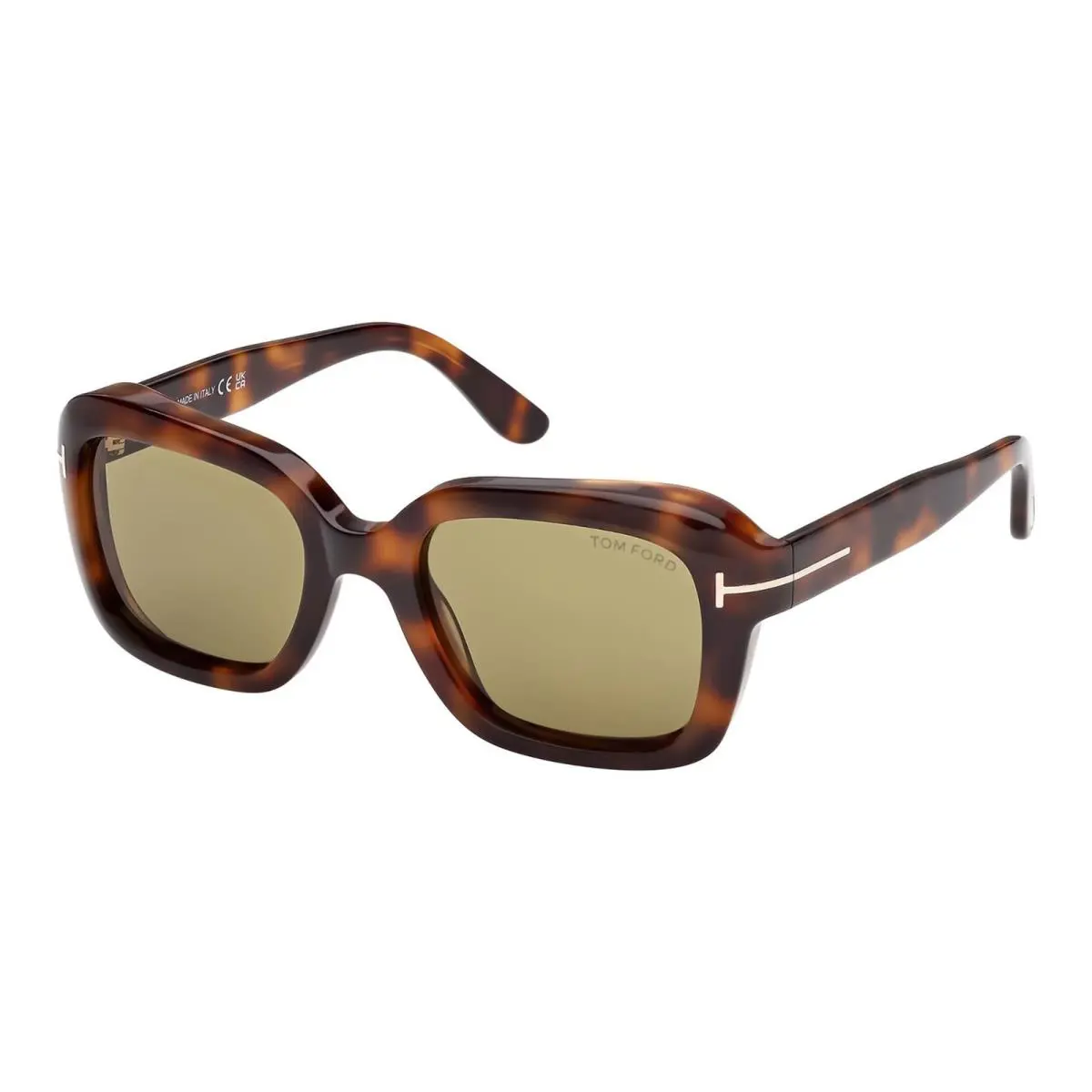 NATALIA-02 FT1283 Havana/green 53N Sunglasses by Tom Ford