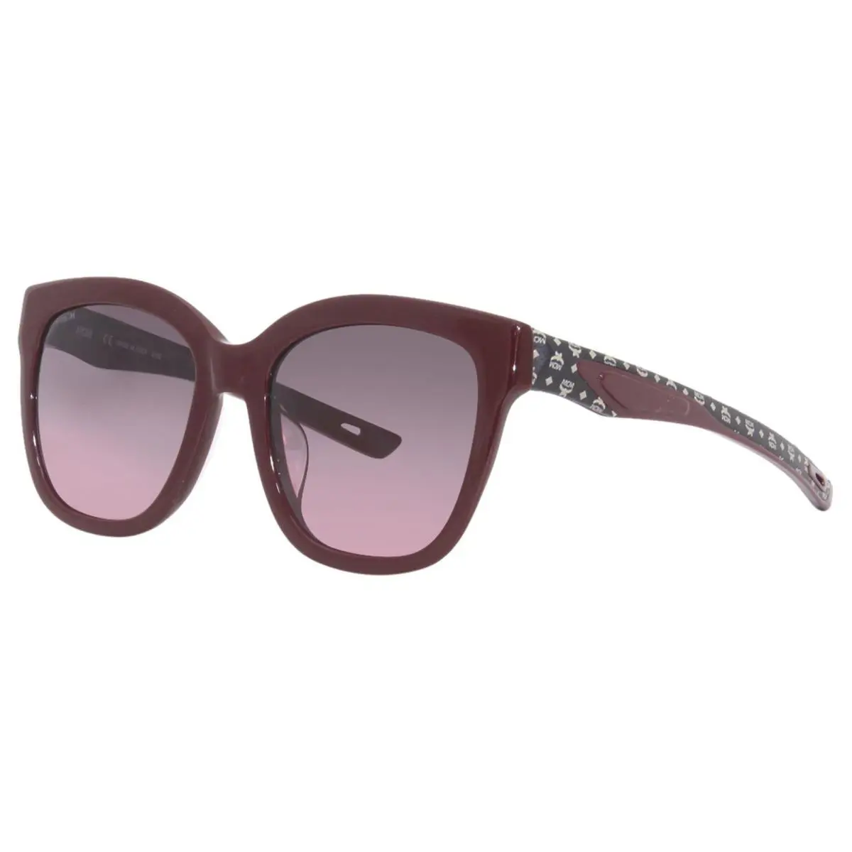 Mcm 697SLA 618 Sunglasses Women`s Wine/black Visetos/grey-pink Gradient 56mm by MCM