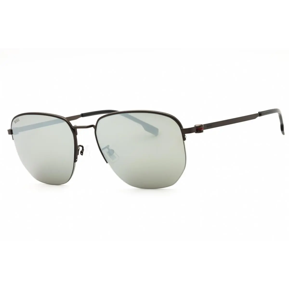 Hugo Boss 1538/F/SK R80 T4 Sunglasses Matte Ruthenium Frame Silver Lenses 57mm
