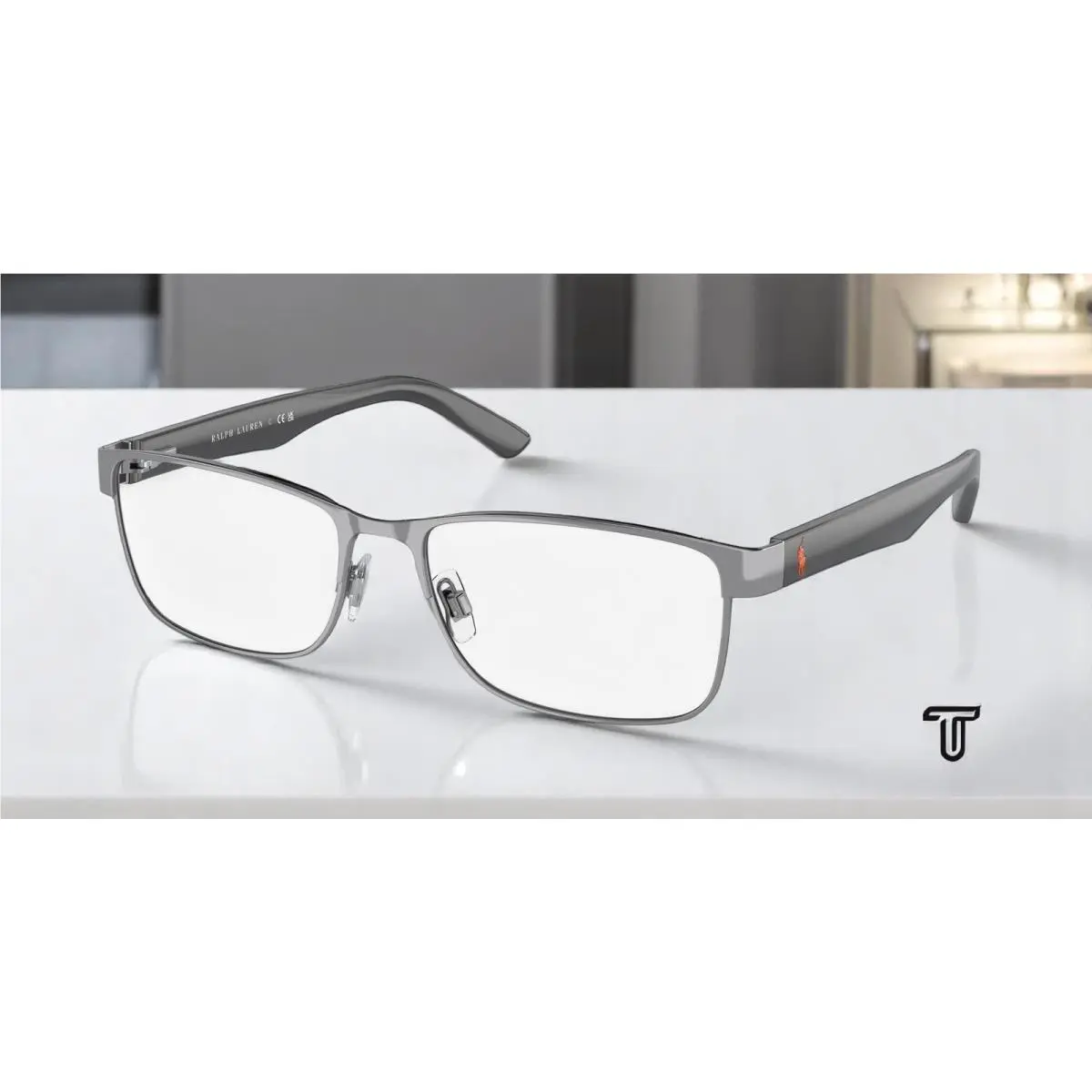 Ralph Lauren Polo PH1157 9216 Shiny Gunmetal Demo Lens 55 mm Men`s Eyeglasses