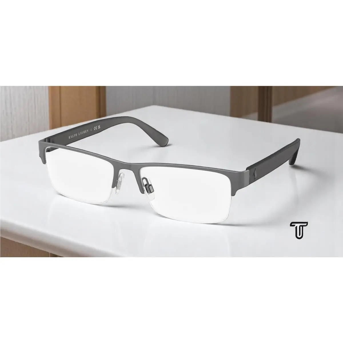 Ralph Lauren Polo PH1164 9157 Matte Dk Gunmetal Demo Lens 56 mm Men`s Eyeglasses