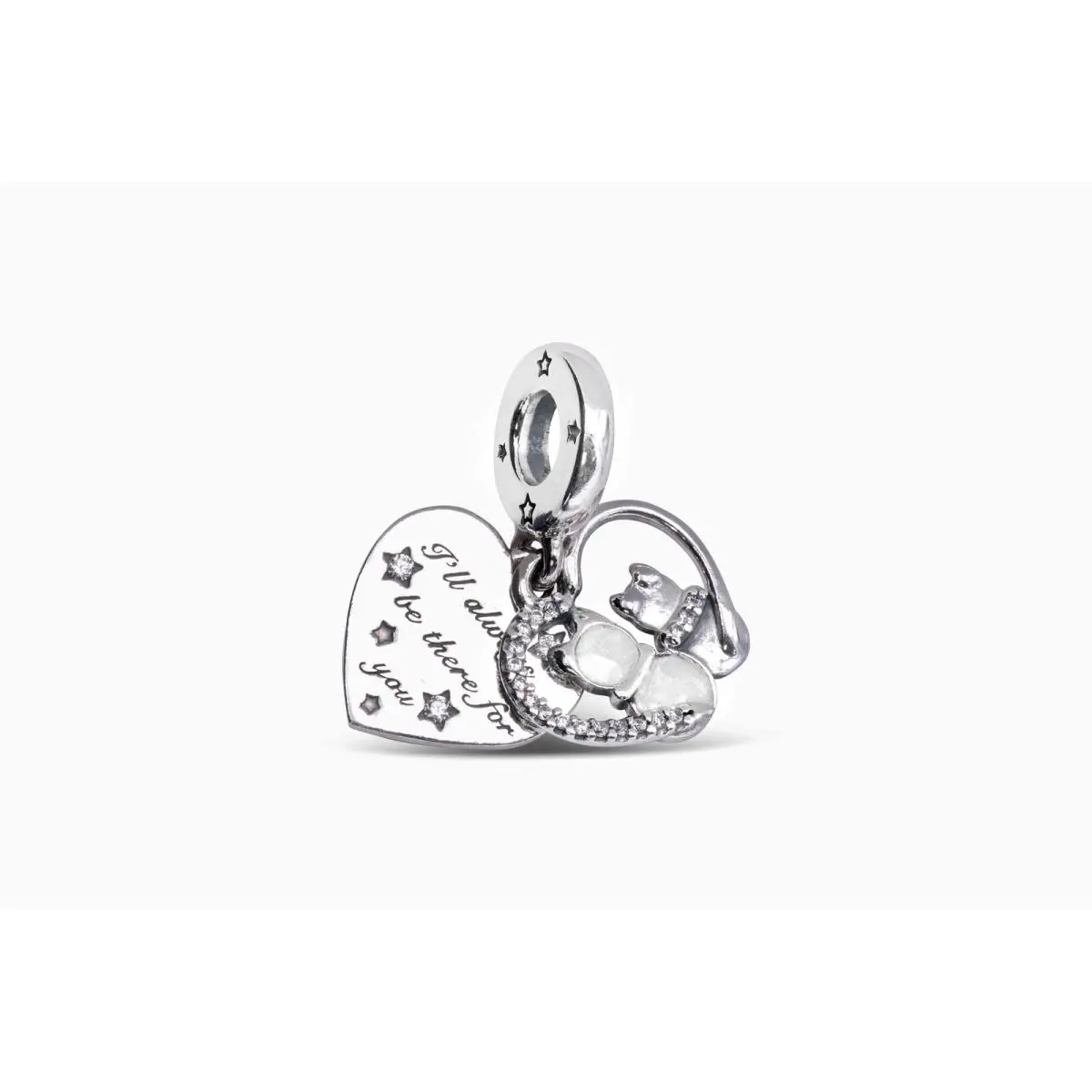 Pandora Cats Hearts Dangle Charm
