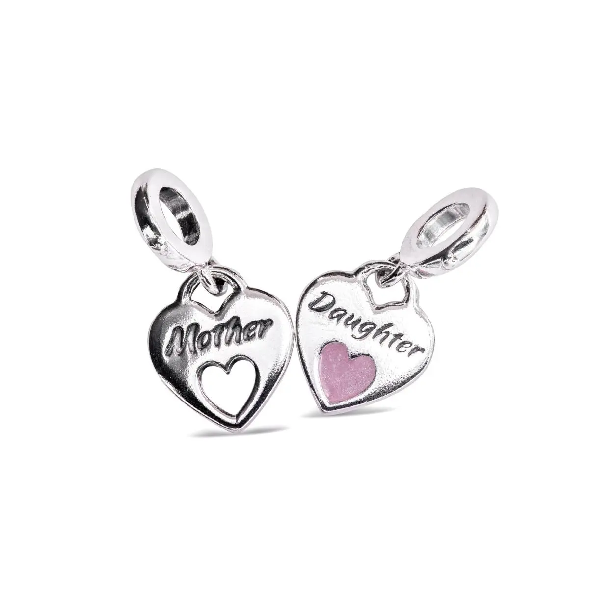 Pandora Double Heart Split Pink Enamel Charm 799187C01