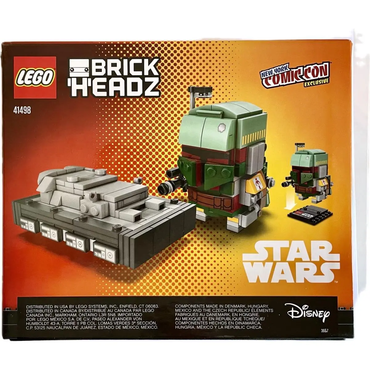 Lego Star Wars Brickheadz Boba Fett and Han Solo in Carbonite 41498 Nycc Excl