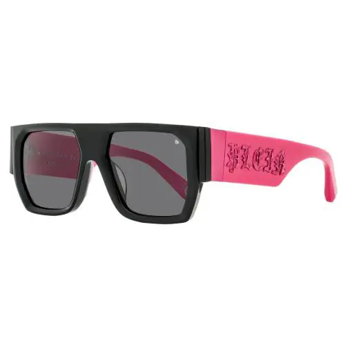 Philipp Plein Master Oversize Sunglasses SPP094M 700F Black/pink 54mm - Frame: Black/Pink, Lens: Gray