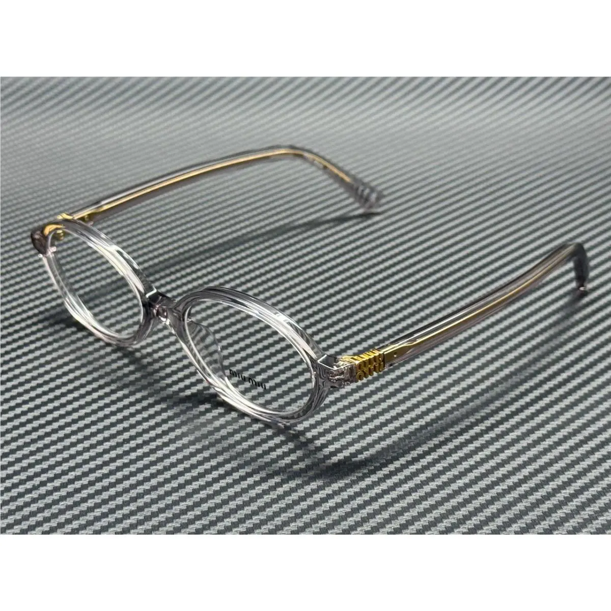 Miu Miu MU 01XV 12W1O1 Mauve Transparent Women`s 50 mm Eyeglasses