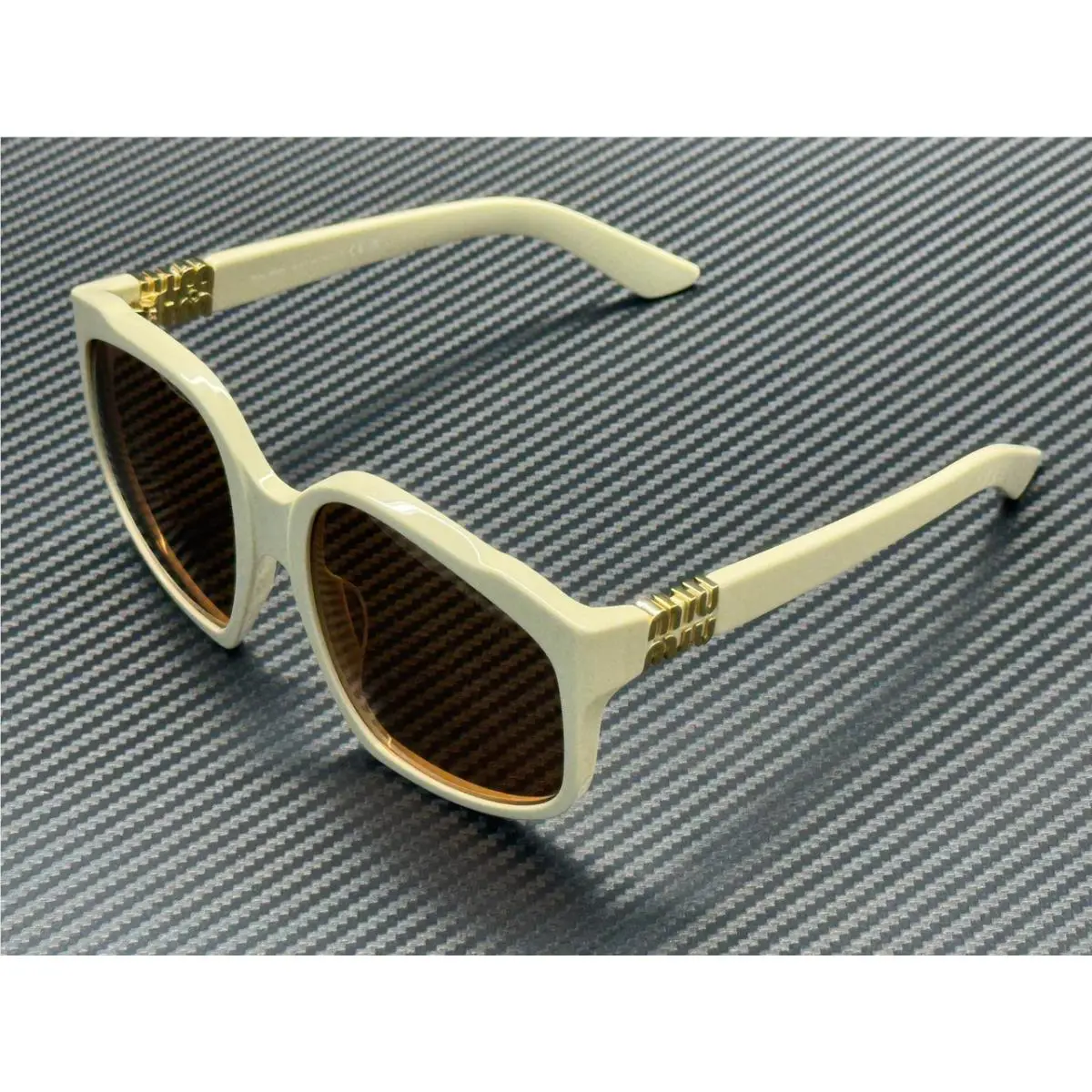 Miu Miu MU A07S 21D901 White Milk Brown Women`s 59 mm Sunglasses