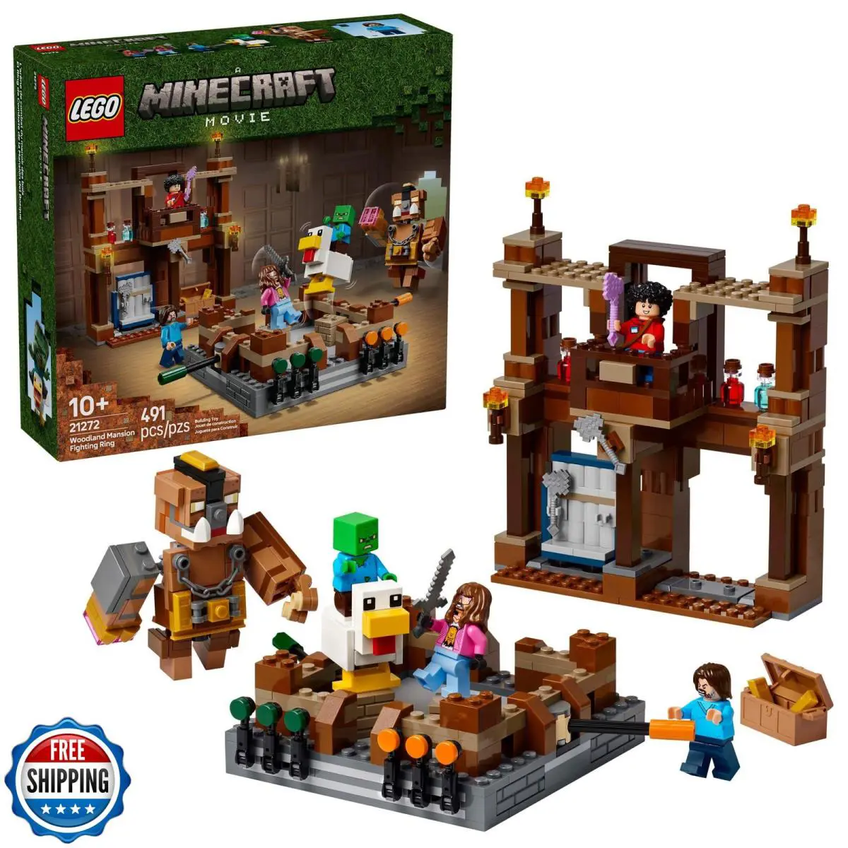 Lego Minecraft Woodland Mansion Fighting Ring - Building Toy For Kids Age 10+