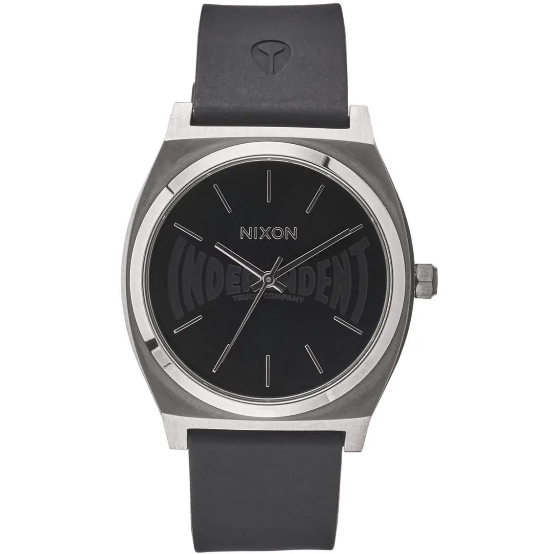 Nixon x Independent Time Teller A1350-131 Gunmetal Quartz 37mm 10ATM Men`s Watch - Dial: Black, Band: Black, Bezel: Black