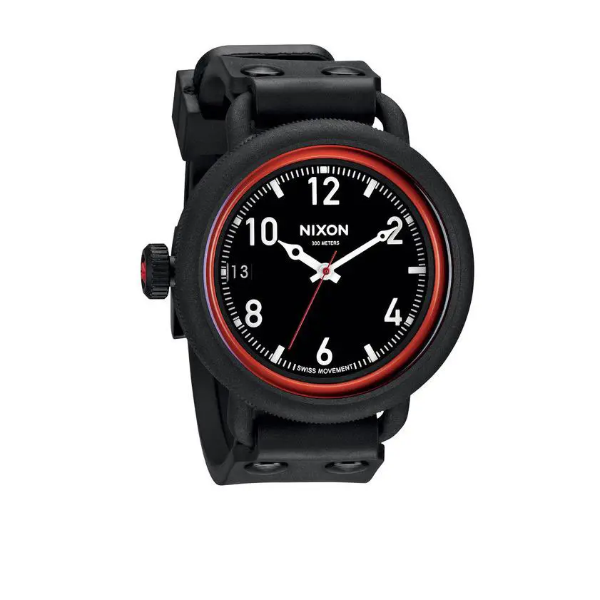 Nixon A488760 October All Black / Red Men`s Watch F1231