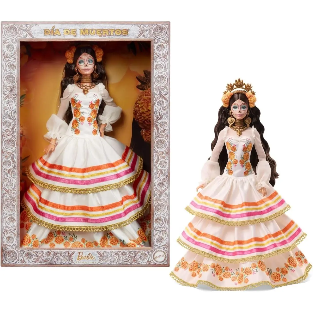 Barbie Signature Doll Día De Muertos 2025 Collectible in Ruffled Cream Gown
