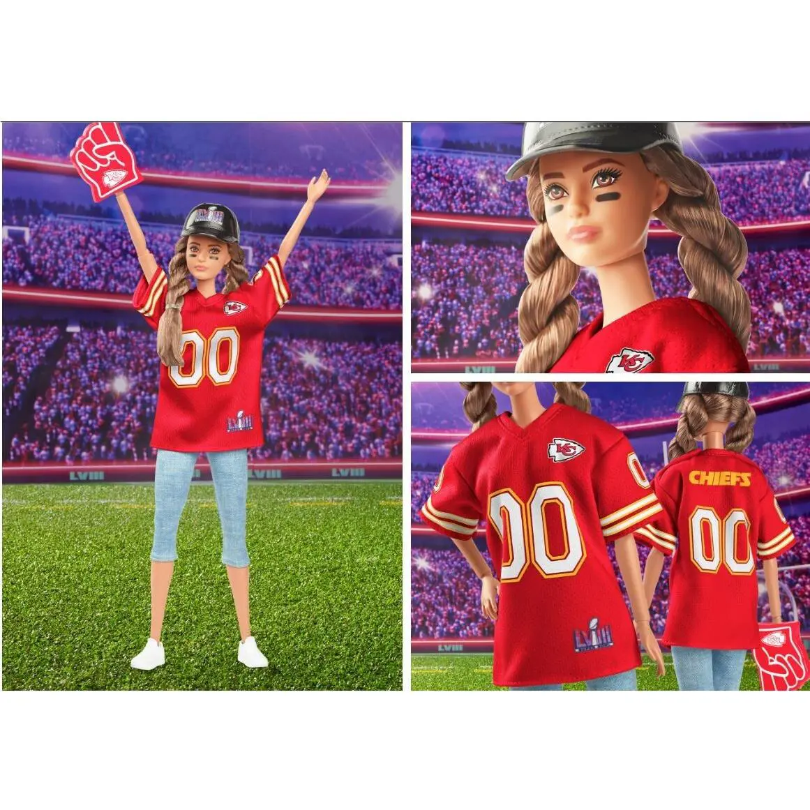 Barbie Nfl Super Bowl Lviii Champion Doll Kansas City Chiefs Like Taylor Swift