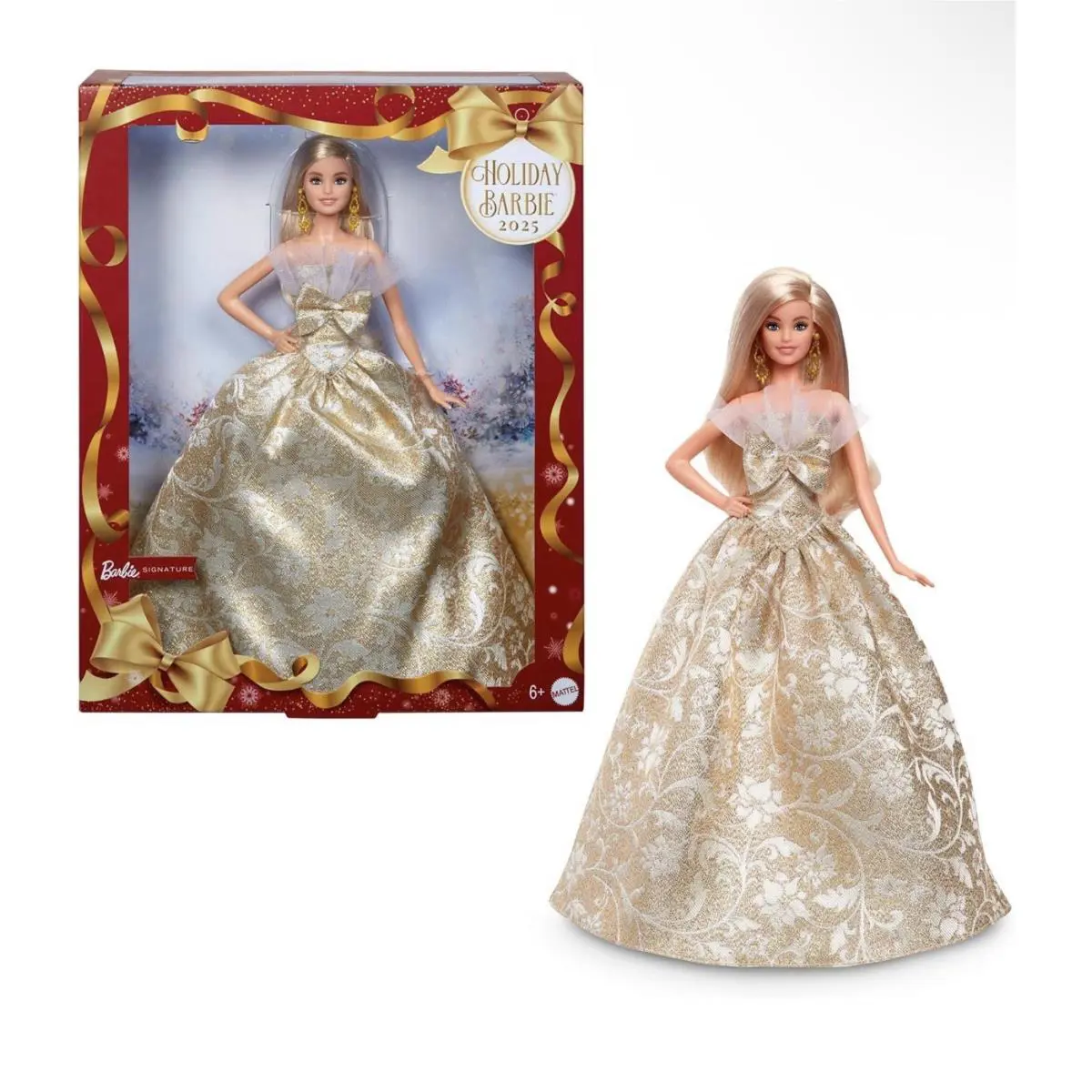 Barbie Signature 2025 Holiday Barbie Fashion Doll Blonde Mattel