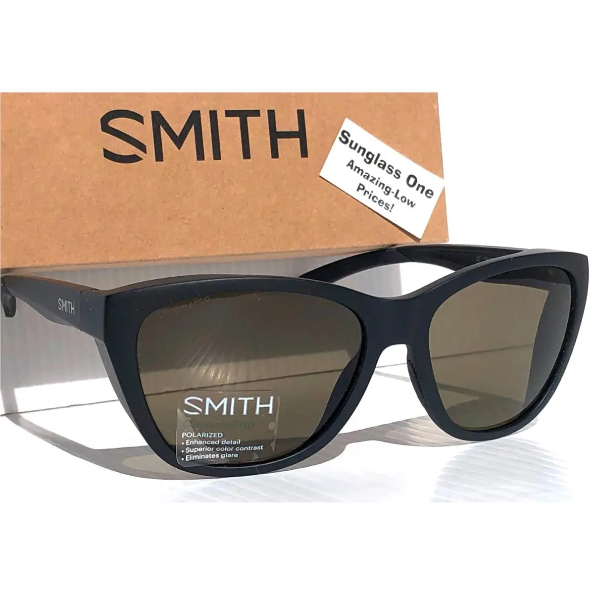 Smith Optics Shoal Matte Black Chromapop Polarized Grey Green Lens Sunglass