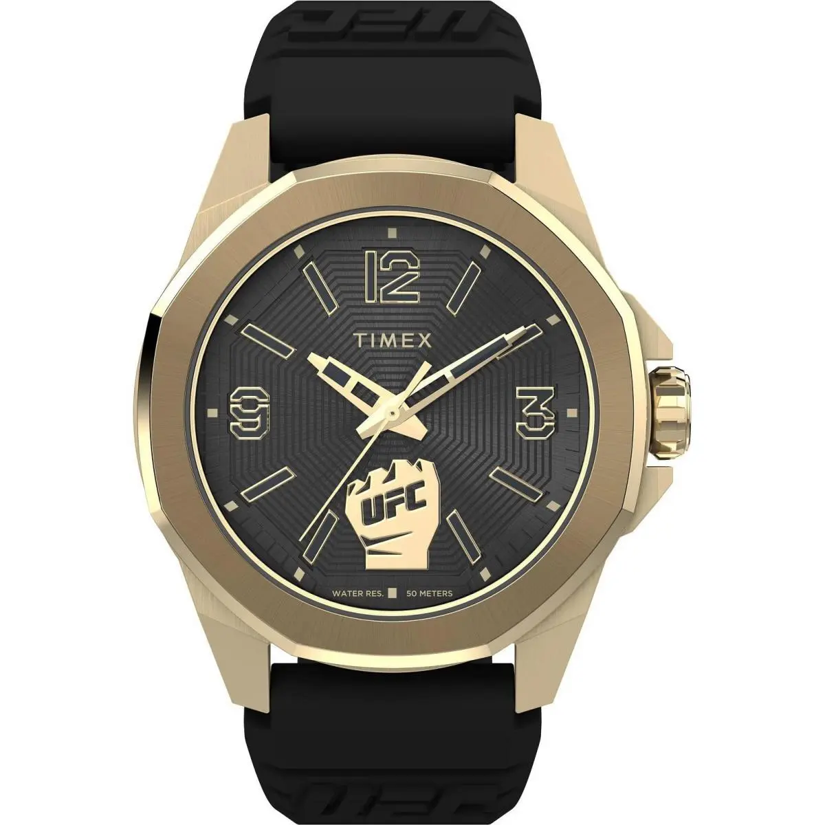 Timex TW2W73600 Ufc Men`s Analog Watch Black Silicone Strap