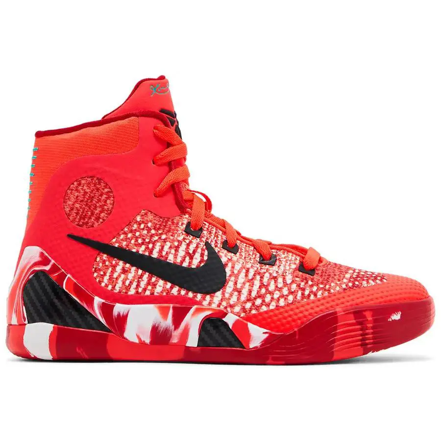 Nike Kobe IX 9 Elite GS Christmas Bright Crimson Red Black HJ9446-600 4Y-5.5Y - Multicolor