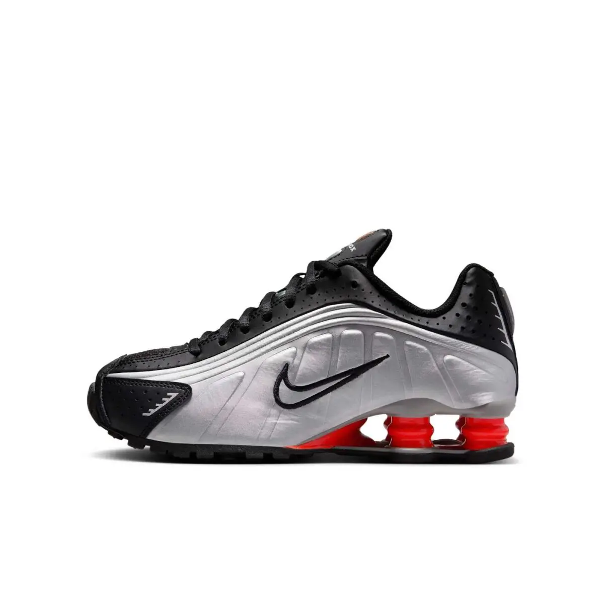 Nike Big Kids Shox R4 GS Running Shoes Box NO Lid CW2626 005 - METALLIC SILVER