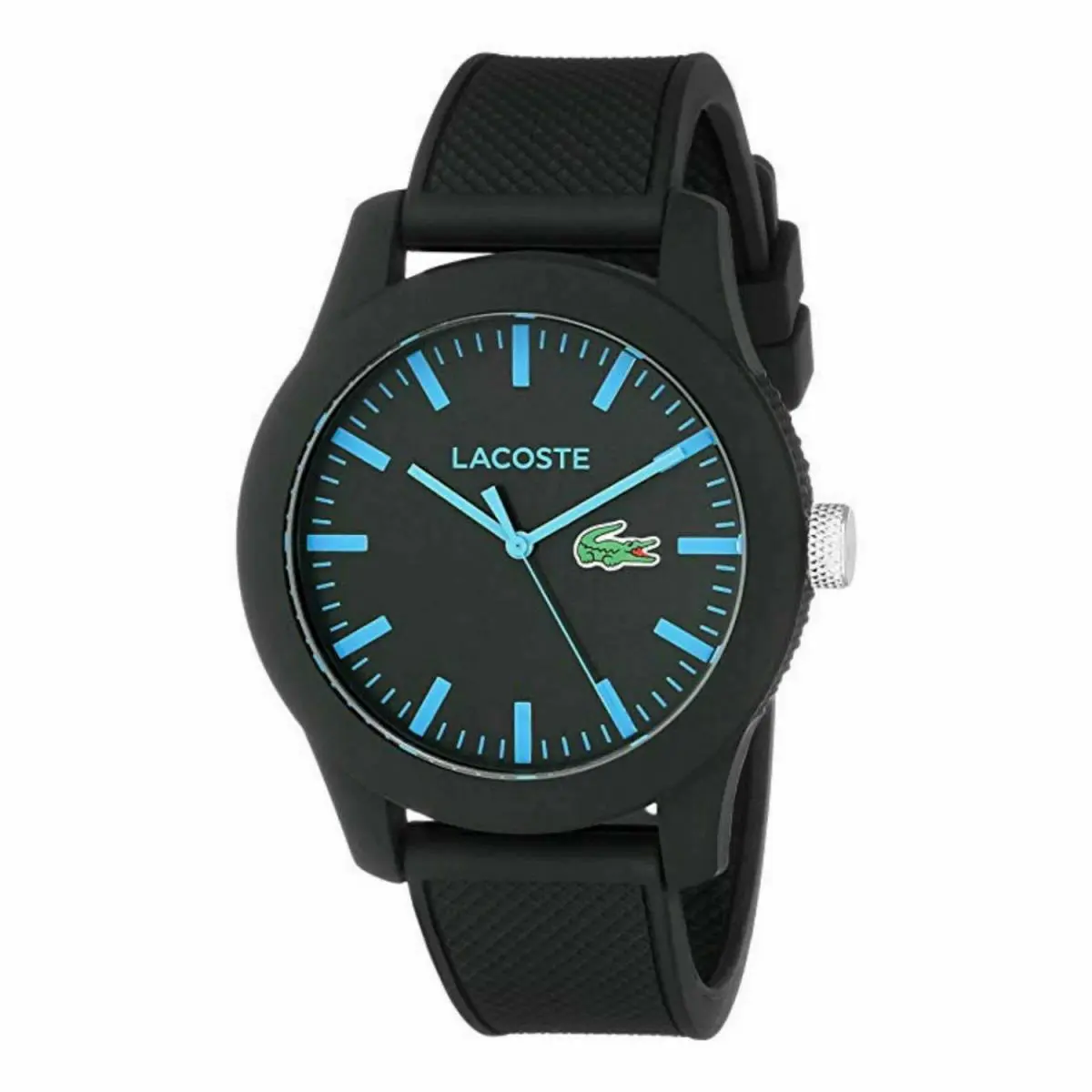 2010791 Quartz Silicone Women`s Watch with Band 36 mm Black by Lacoste