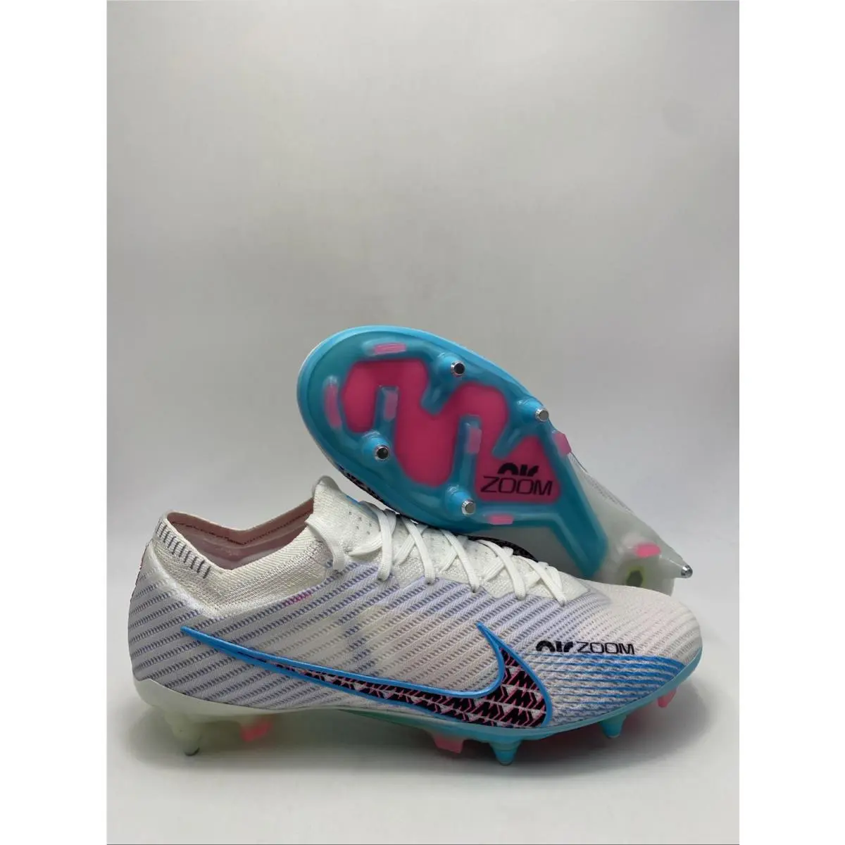 Nike Zoom Vapor 15 Elite Sgpro AC P White Blue Pink FD0253 146 Men`s Size 10.5