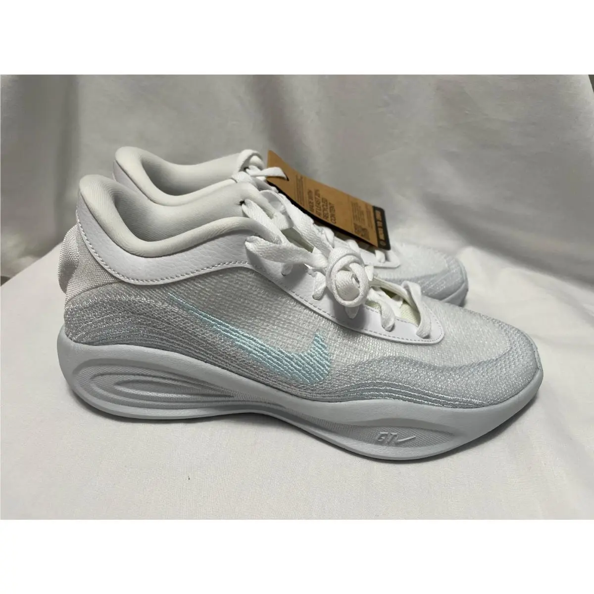 Nike G.t. Hustle Academy Basketball Shoes Mens White 7.5 Glacier Blue FJ7791 101