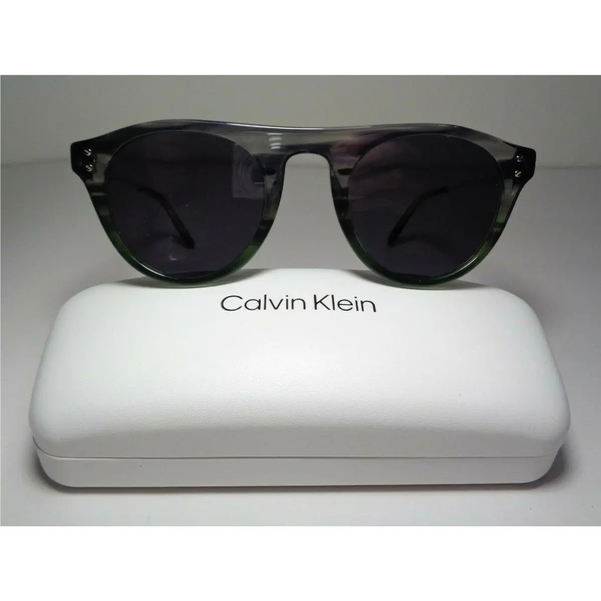 Calvin Klein CK20701S Smoke Green Gradient Horn Men`s Sunglasses