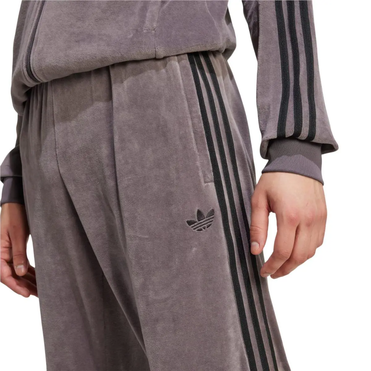 Adidas clothing - Adidas SST Adicolor Velour Track Pants - Grey Strata 7