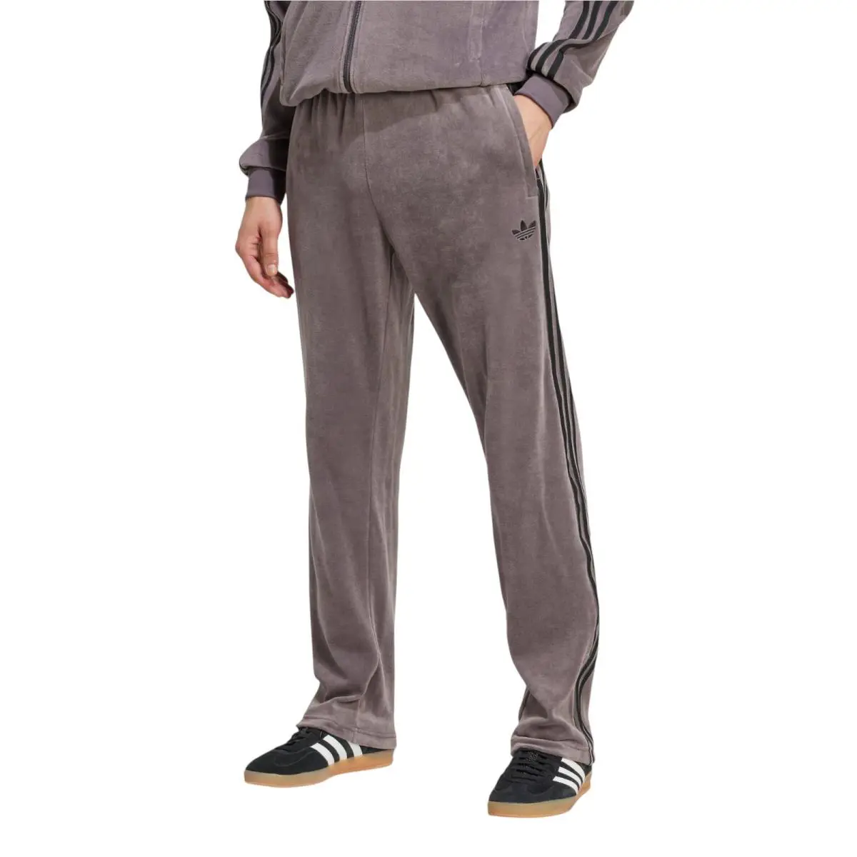 Adidas clothing - Adidas SST Adicolor Velour Track Pants - Grey Strata 5