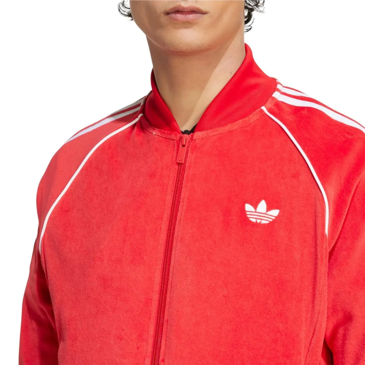 Adidas clothing - Adidas SST Adicolor Velour Track Suit - Better Scarlet 3