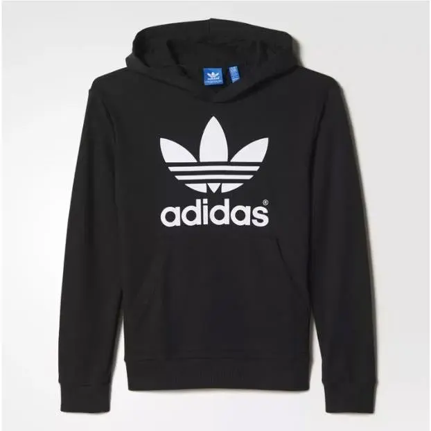 Adidas Originals Mens Trefoil Big Logo Fleece Pullover Hoodie Hooded Sweatshirt