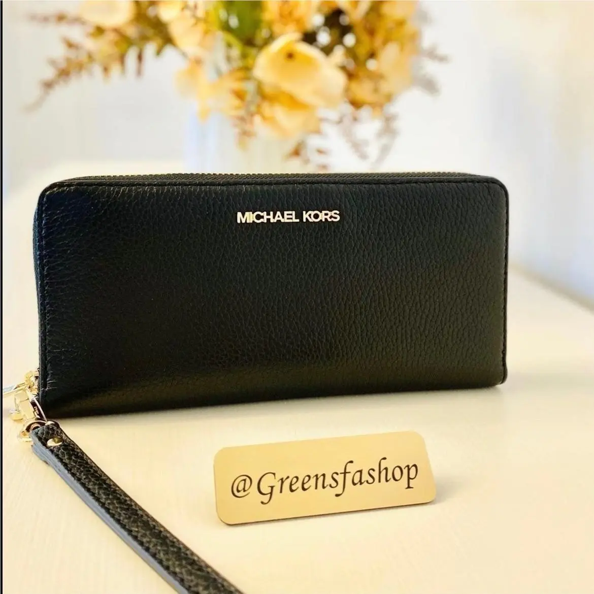 Large Continental Wallet Wristlet MK Black by Michael Kors